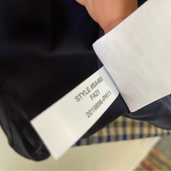 J. Crew 10P Italian Stretch Wool Pull On Trousers Navy Brown Check Tollegno 1900 - Picture 10 of 14